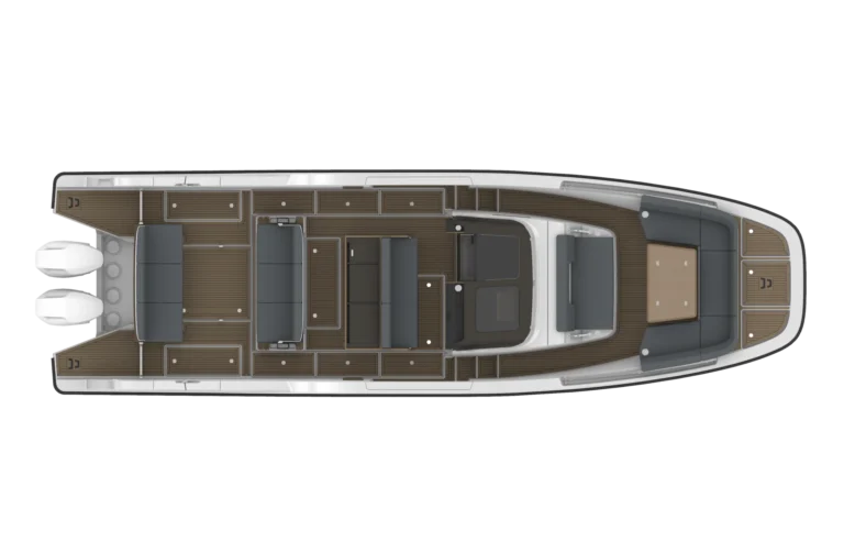 Sunfinder 38 - Bow Sofa, Table & U Sofa - Aft 3 Seat Unit